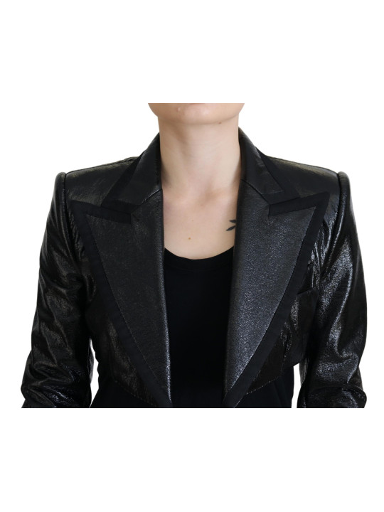 Jackets & Coats Elegant Cropped Black Designer Jacket 2.020,00 € 8057142096561 | Planet-Deluxe