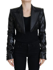 Jackets & Coats Elegant Cropped Black Designer Jacket 2.020,00 € 8057142096561 | Planet-Deluxe