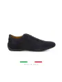 Schwarze Wildlederschuhe mit italienischer Flagge