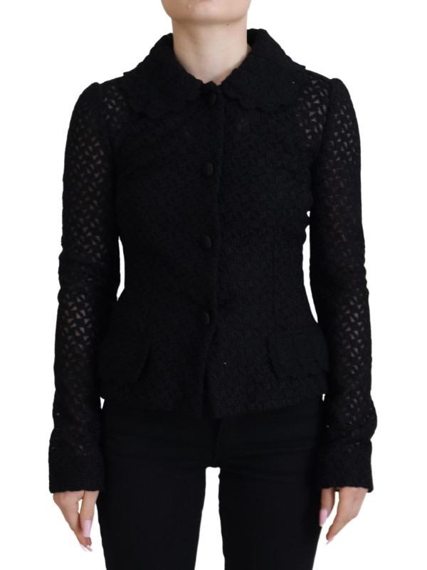 Jackets & Coats Elegant Black Wool Blend Button Down Jacket 2.410,00 € 8057142057715 | Planet-Deluxe