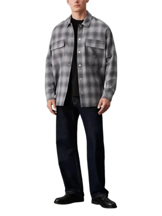 "Calvin Klein Jeans Hemden im Sale | Calvin Klein Herrenhemd Kariert Grau Herbst/Winter online kaufen"|Planet-Deluxe