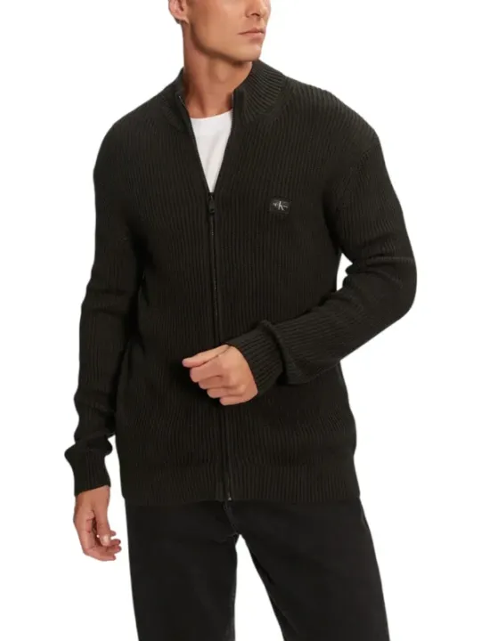 "Calvin Klein Jeans Cardigans im Sale | Calvin Klein Herren Zip-Up Cardigan Schwarz online kaufen"|Planet-Deluxe