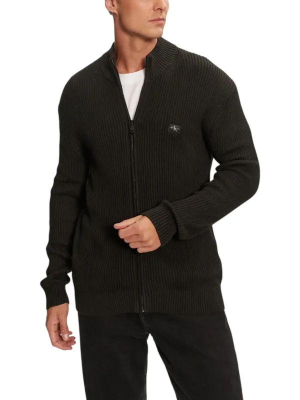 "Calvin Klein Jeans Cardigans im Sale | Calvin Klein Herren Zip-Up Cardigan Schwarz online kaufen"|Planet-Deluxe