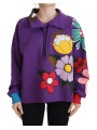 Sweaters Elegant Purple Floral Pullover Sweater 1.380,00 € 8057142382886 | Planet-Deluxe