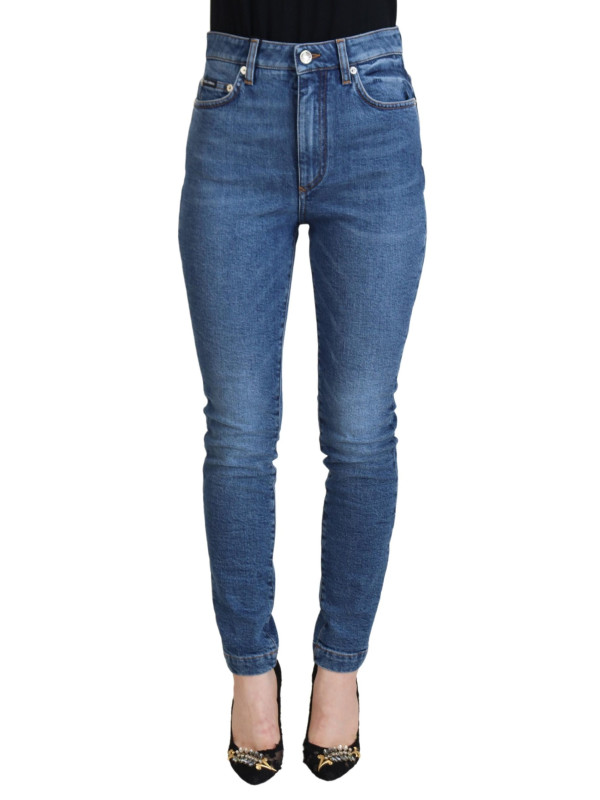 Jeans & Pants Chic Blue Denim Pants â€“ Elegance Meets Comfort 620,00 € 8059579738823 | Planet-Deluxe