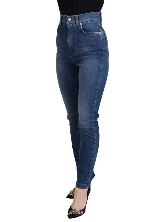 Jeans & Pants Elegant Blue Denim Pants - Tailored Fit 620,00 € 8059579760992 | Planet-Deluxe