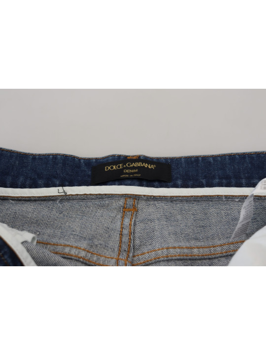 Jeans & Pants Elegant Blue Denim Pants - Tailored Fit 620,00 € 8059579760992 | Planet-Deluxe