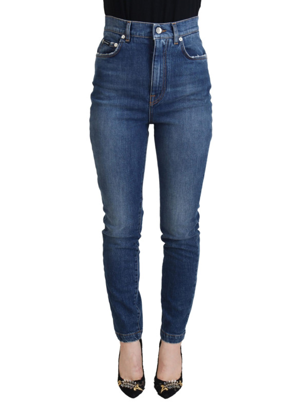 Jeans & Pants Elegant Blue Denim Pants - Tailored Fit 620,00 € 8059579760992 | Planet-Deluxe