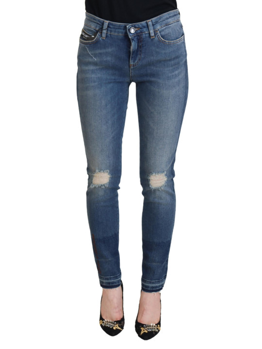 Jeans & Pants Elegant Tattered Denim Pants â€“ Chic Casualwear 1.100,00 € 8051124006814 | Planet-Deluxe