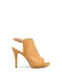 Braun Leder Sandalette mit Stilettoabsatz