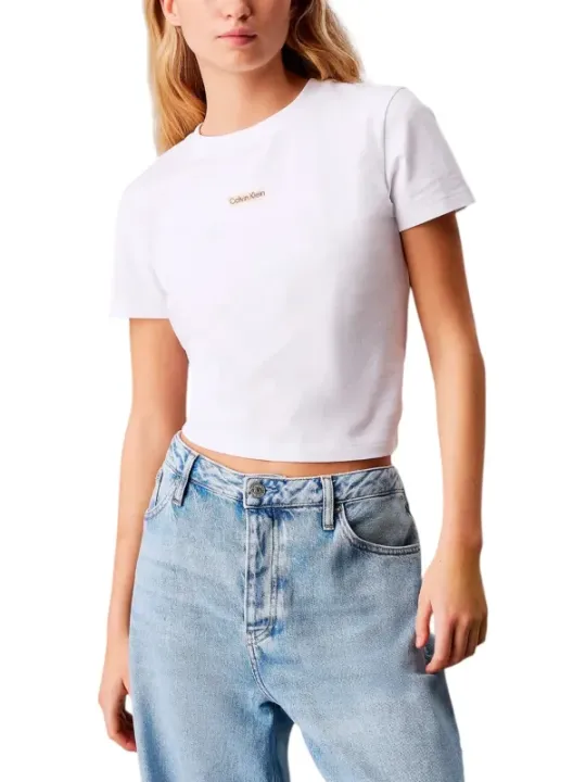 "Calvin Klein Jeans T-Shirts im Sale | Calvin Klein Damen Bio-Baumwolle T-Shirt Weiß online kaufen"|Planet-Deluxe
