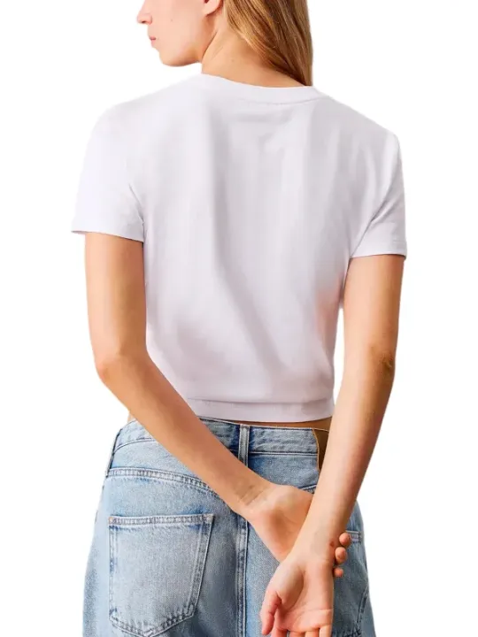 "Calvin Klein Jeans T-Shirts im Sale | Calvin Klein Damen Bio-Baumwolle T-Shirt Weiß online kaufen"|Planet-Deluxe
