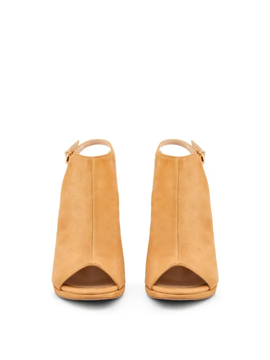 Braun Leder Sandalette Hergestellt in Italien