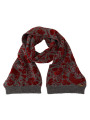 Scarves Chic Red and Grey Cotton Wrap Scarf 370,00 € 8058301882544 | Planet-Deluxe