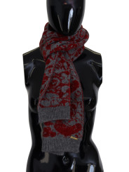 Scarves Chic Red and Grey Cotton Wrap Scarf 370,00 € 8058301882544 | Planet-Deluxe