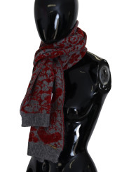 Scarves Chic Red and Grey Cotton Wrap Scarf 370,00 € 8058301882544 | Planet-Deluxe