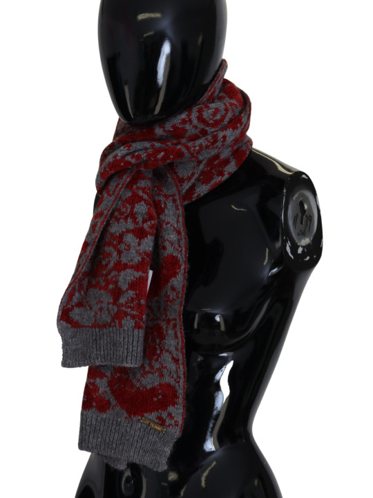 Scarves Chic Red and Grey Cotton Wrap Scarf 370,00 € 8058301882544 | Planet-Deluxe