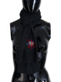 Scarves Elegant Black Wool Scarf Wrap 830,00 € 8058301886610 | Planet-Deluxe