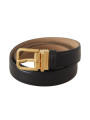 Belts Elegant Black Leather Belt with Engraved Metal Buckle 1.200,00 € 8050249422981 | Planet-Deluxe