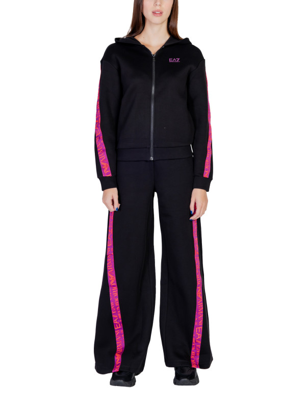 Schwarzer EA7 Jogginganzug mit Streifen Schwarzer EA7 Jogginganzug mit Streifen