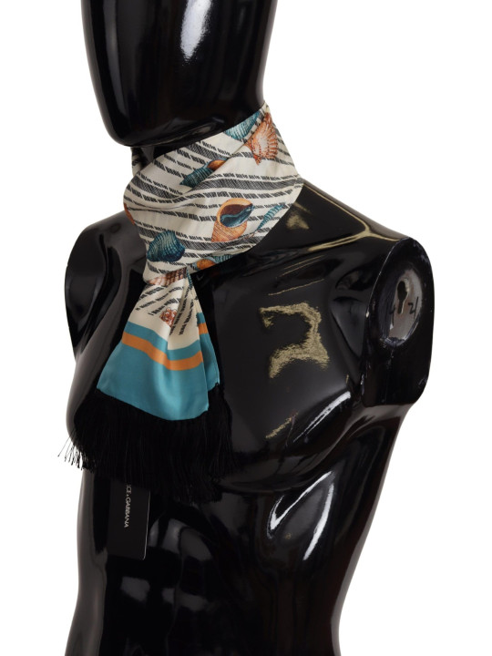 Scarves Multicolor Silk Seashell Printed Scarf 370,00 € 8050249424954 | Planet-Deluxe