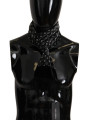 Scarves Elegant Black Geometric Silk Blend Scarf 370,00 € 8054802820399 | Planet-Deluxe