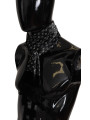 Scarves Elegant Black Geometric Silk Blend Scarf 370,00 € 8054802820399 | Planet-Deluxe