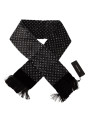 Scarves Elegant Black Geometric Silk Blend Scarf 370,00 € 8054802820399 | Planet-Deluxe