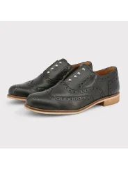 Schwarze Leder Herren Brogue Schuhe
