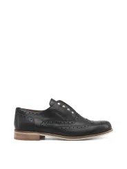 Schwarze Leder Brogue Herrenschuhe