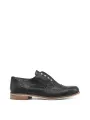 Schwarze Leder Brogue Herrenschuhe