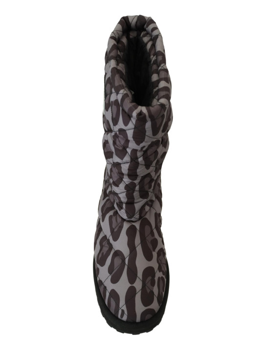 Boots Elegant Gray Leopard Mid Calf Boots 1.110,00 € 8057142188433 | Planet-Deluxe