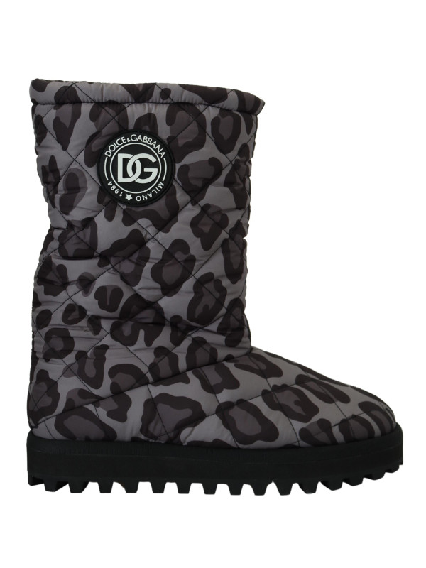 Boots Elegant Gray Leopard Mid Calf Boots 1.110,00 € 8057142188433 | Planet-Deluxe