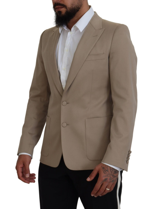 Blazers Elegant Beige Single Breasted Blazer 1.660,00 € 8058696142971 | Planet-Deluxe