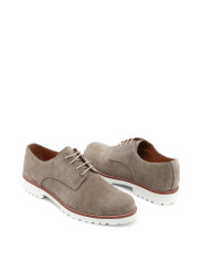 Taupefarbene Wildlederschuhe Made in Italia