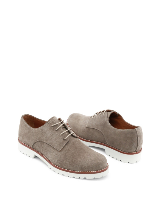 Taupefarbene Wildlederschuhe Made in Italia