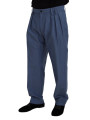 Jeans & Pants Elegant Blue Linen-Cotton Blend Trousers 890,00 € 8057155429813 | Planet-Deluxe