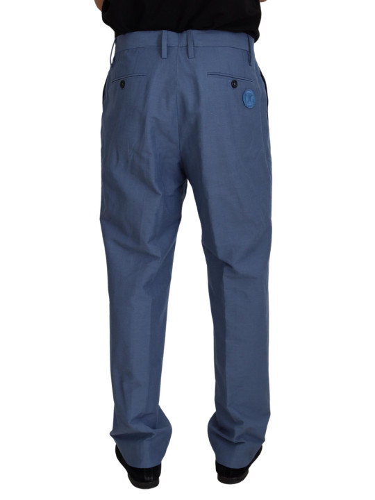 Jeans & Pants Elegant Blue Linen-Cotton Blend Trousers 890,00 € 8057155429813 | Planet-Deluxe