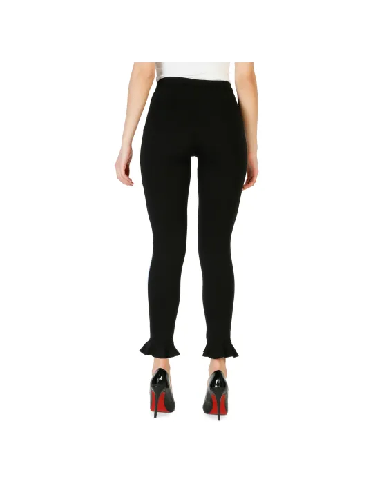 Schwarze Skinny-Hose mit Flauschsaum