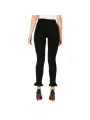Schwarze Skinny-Hose mit Flauschsaum