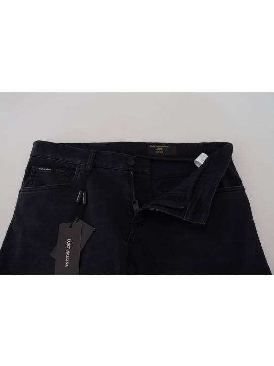 Jeans & Pants Sleek Black Cotton Blend Denim Pants 1.240,00 € 8054319123112 | Planet-Deluxe