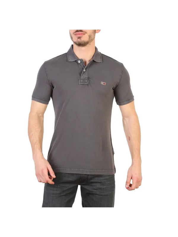 Graues Napapijri Polohemd lässiger Stil Graues Napapijri Polohemd lässiger Stil