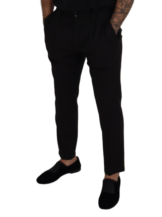 Jeans & Pants Elegant Black Virgin Wool Trousers 960,00 € 805145699115 | Planet-Deluxe