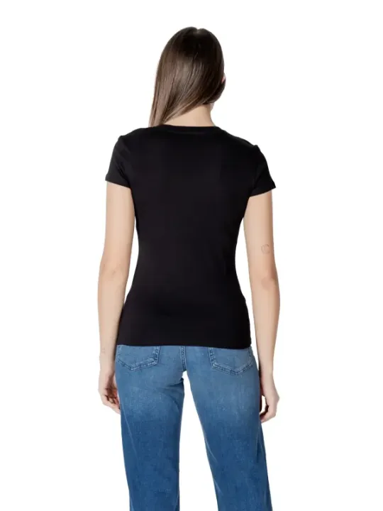 "Armani Exchange T-Shirts im Sale | Armani Exchange Schwarzes V-Neck T-Shirt Damen online kaufen"|Planet-Deluxe