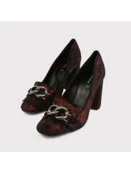 Rote und schwarze Damen High Heels