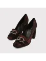 Rote und schwarze Damen High Heels