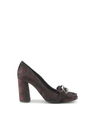 Rote Brokat High Heels Made in Italia