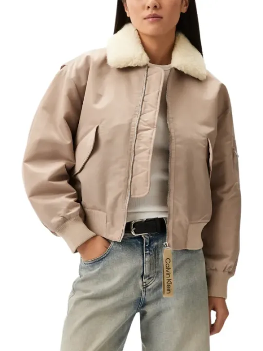 "Calvin Klein Jeans Jacken im Sale | Calvin Klein Beige Damenjacke online kaufen"|Planet-Deluxe