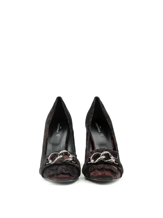 Burgunder Samt High Heel Pumps