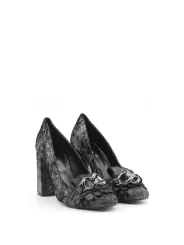 Schwarze Samt High Heels ENRICA